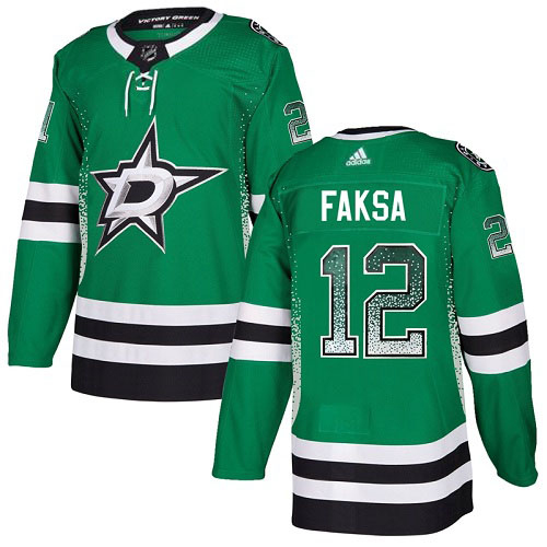 Adidas Men Dallas Stars #12 Radek Faksa Green Home Authentic Drift Fashion Stitched NHL Jersey